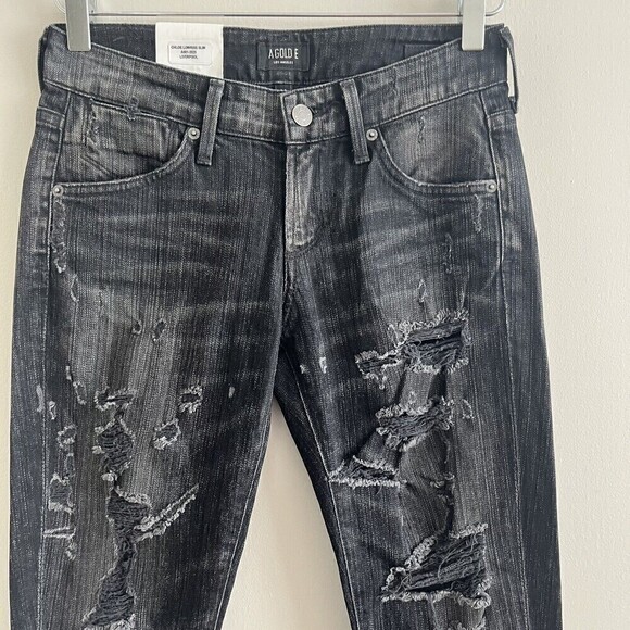 NWT Agolde Chloe Jeans distressed Size 24 Black - Picture 5 of 16